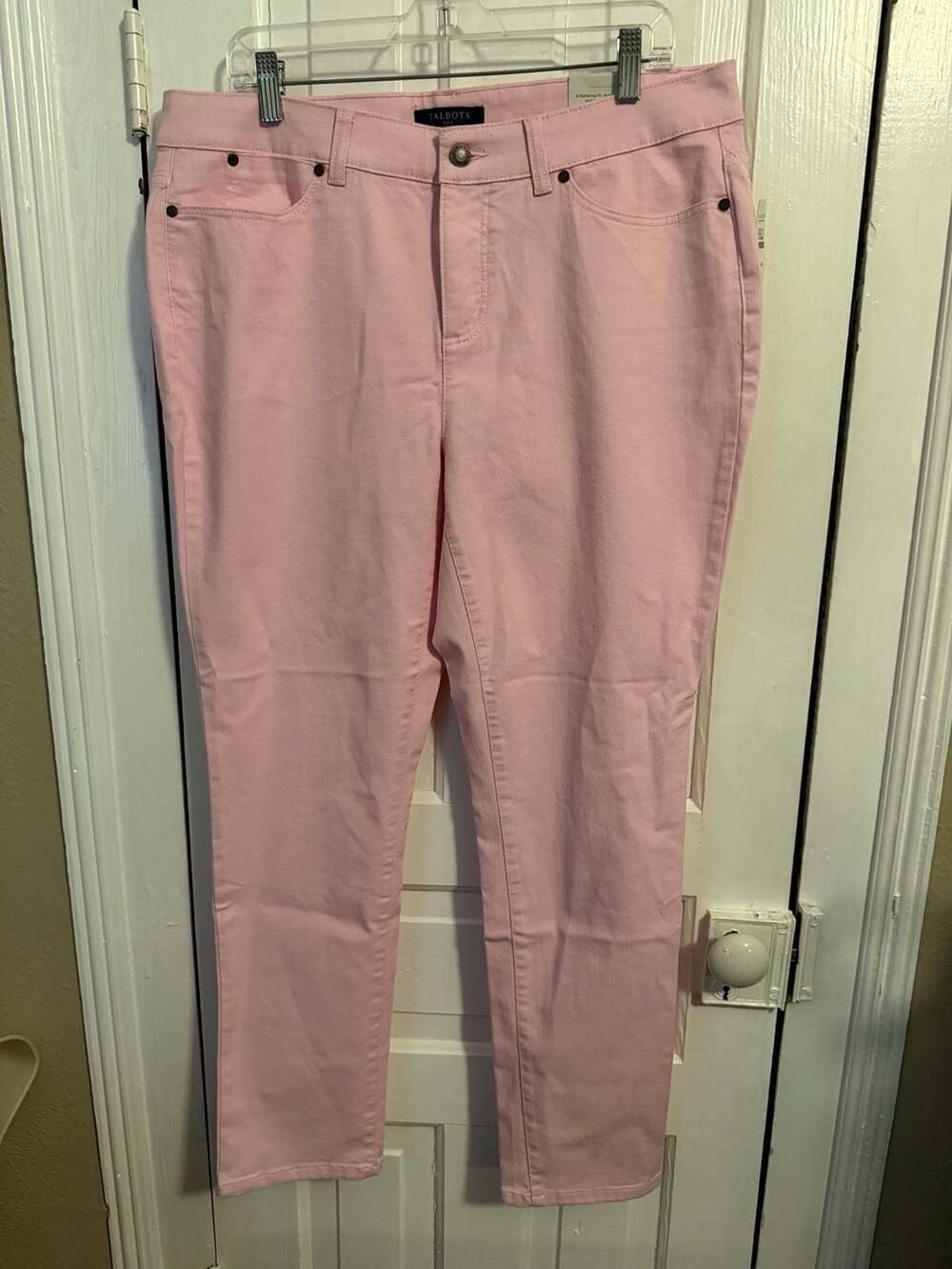 Talbots Simply Flattering 5-Pocket Slimming Ankle Pants Pink 14W 14 Wide